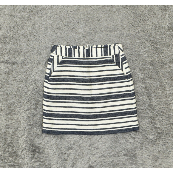 Banana Republic Dresses & Skirts - Banana Republic Women's Size 00P A-Line Skirt Blue Cotton Zip Striped